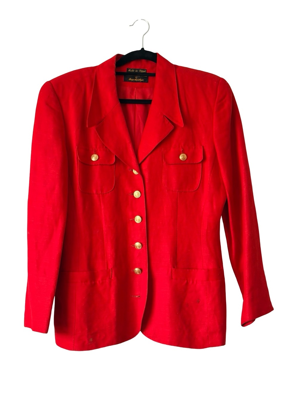 Rare Giorgio Sant’Angelo Vintage Red Blazer + Pencil Skirt Set